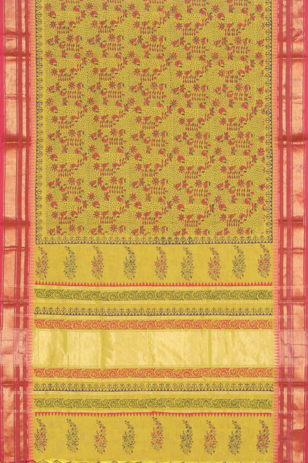 Collection of Hand block printed cotton saree in a gallery layout