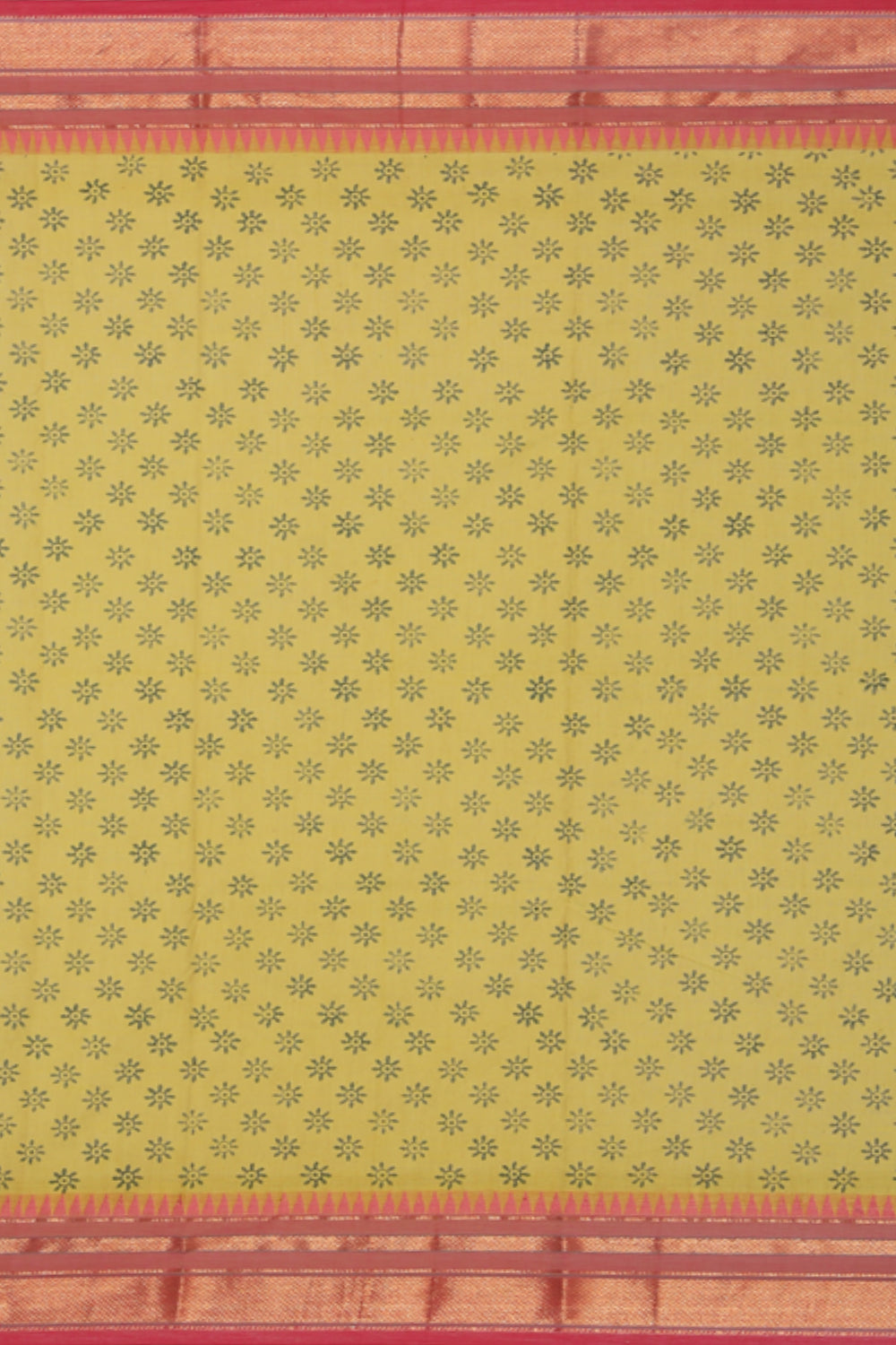 Image of Hand block printed cotton saree