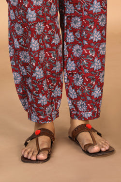 Image of Ocean Blue cotton kurta and pants set