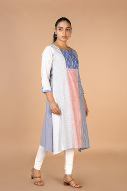 Image of Steel blue cotton Kurti