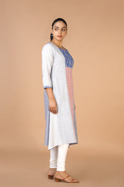 Image of Steel blue cotton Kurti