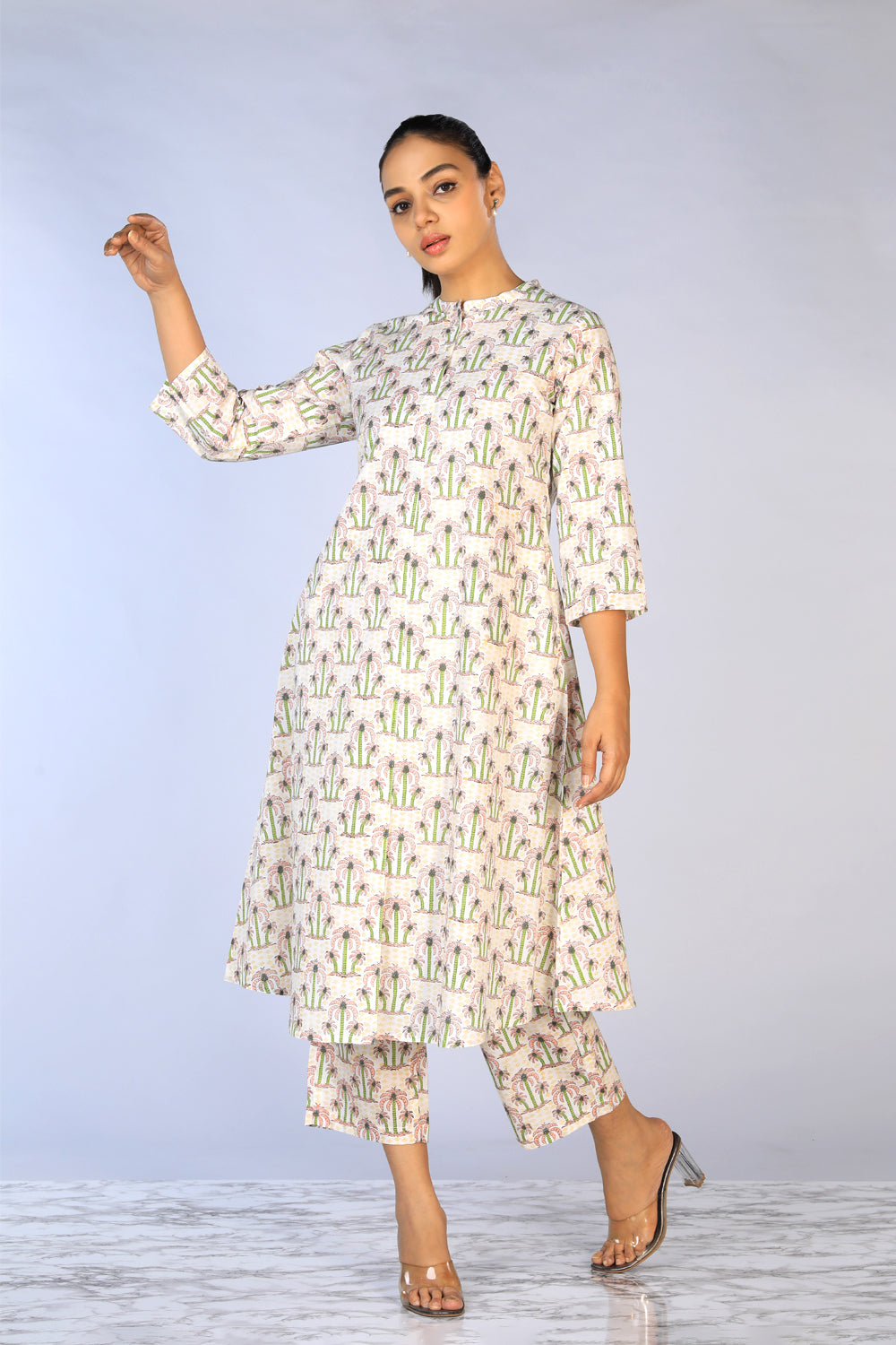 Image of Handblock printed cotton co-ord set