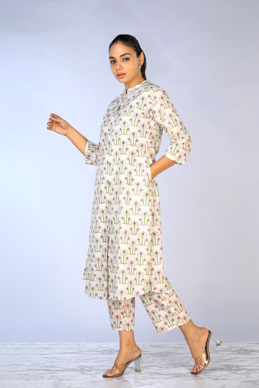 Image of Handblock printed cotton co-ord set