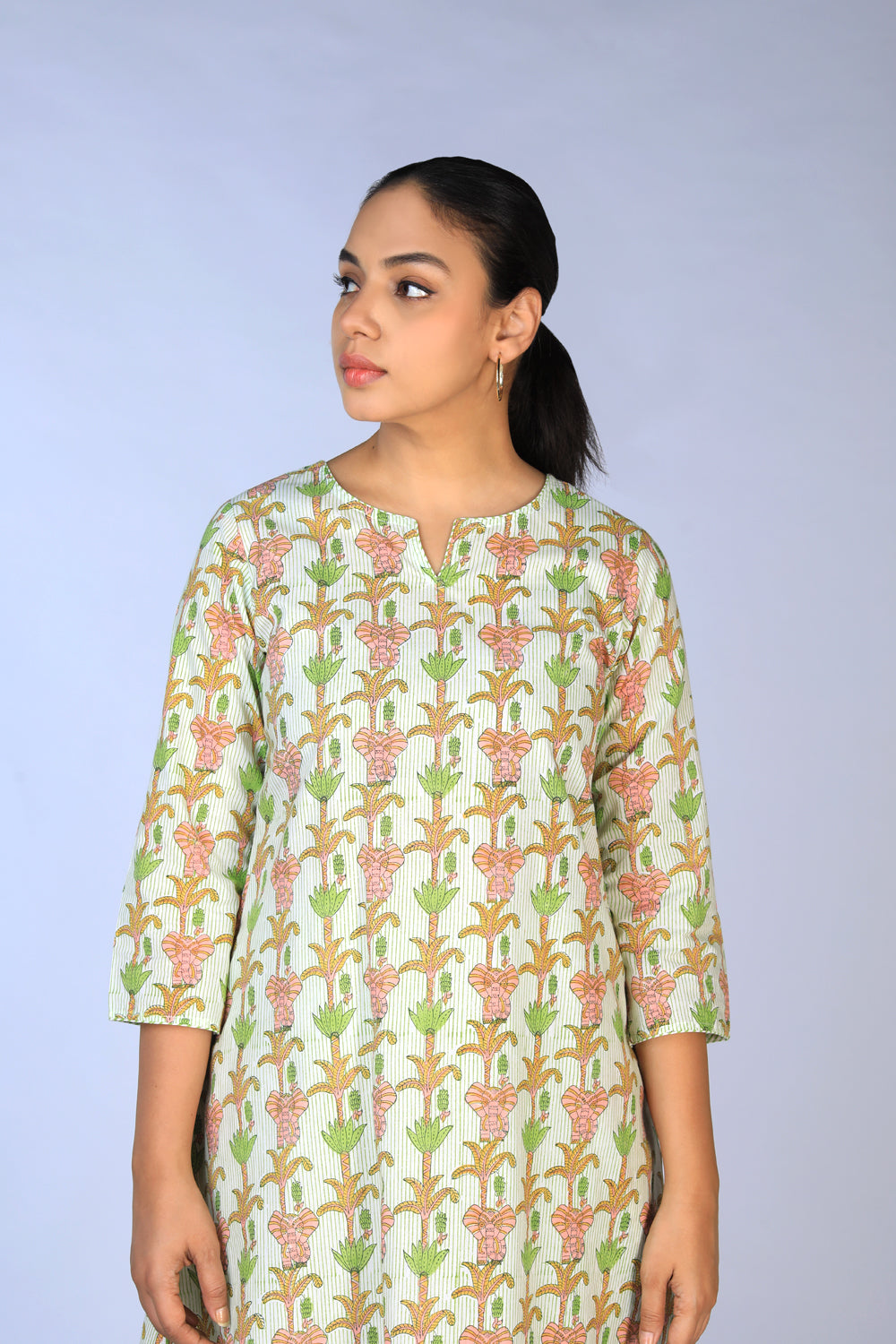 Handblock printed Kurti and pants set