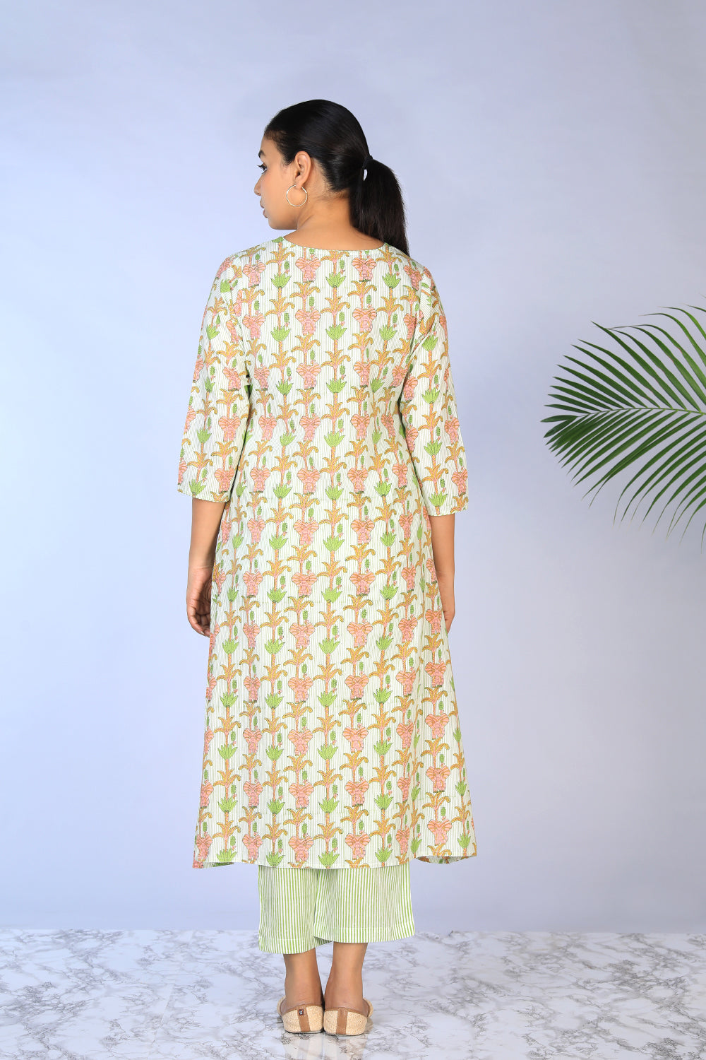 Handblock printed Kurti and pants set