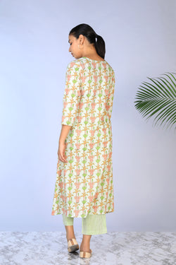 Image of Handblock printed Kurti and pants set