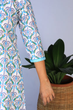 Image of Handblock Printed Kurta, pants & dupatta set