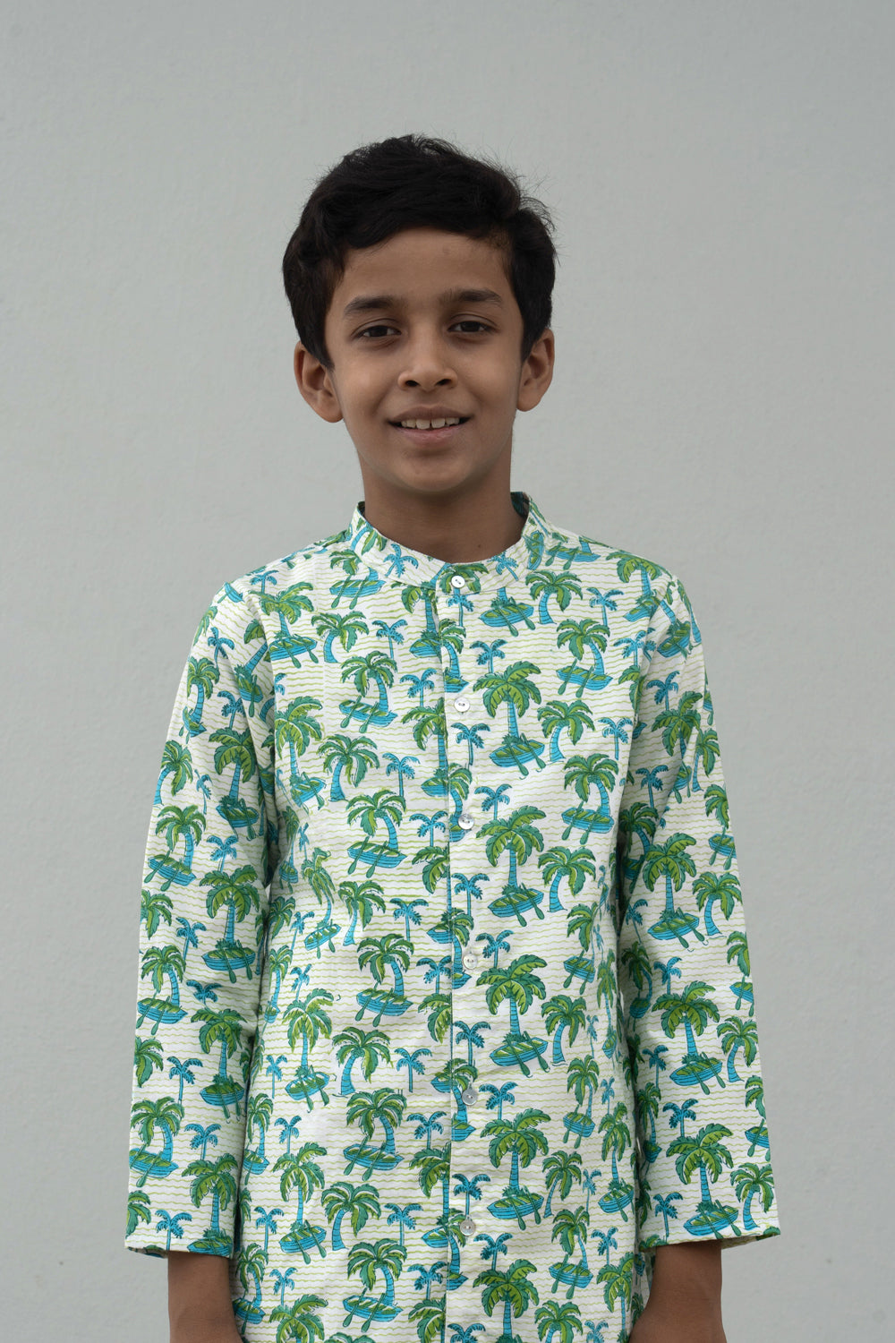 Image of Boys blockprinted Kurta Pyjama set