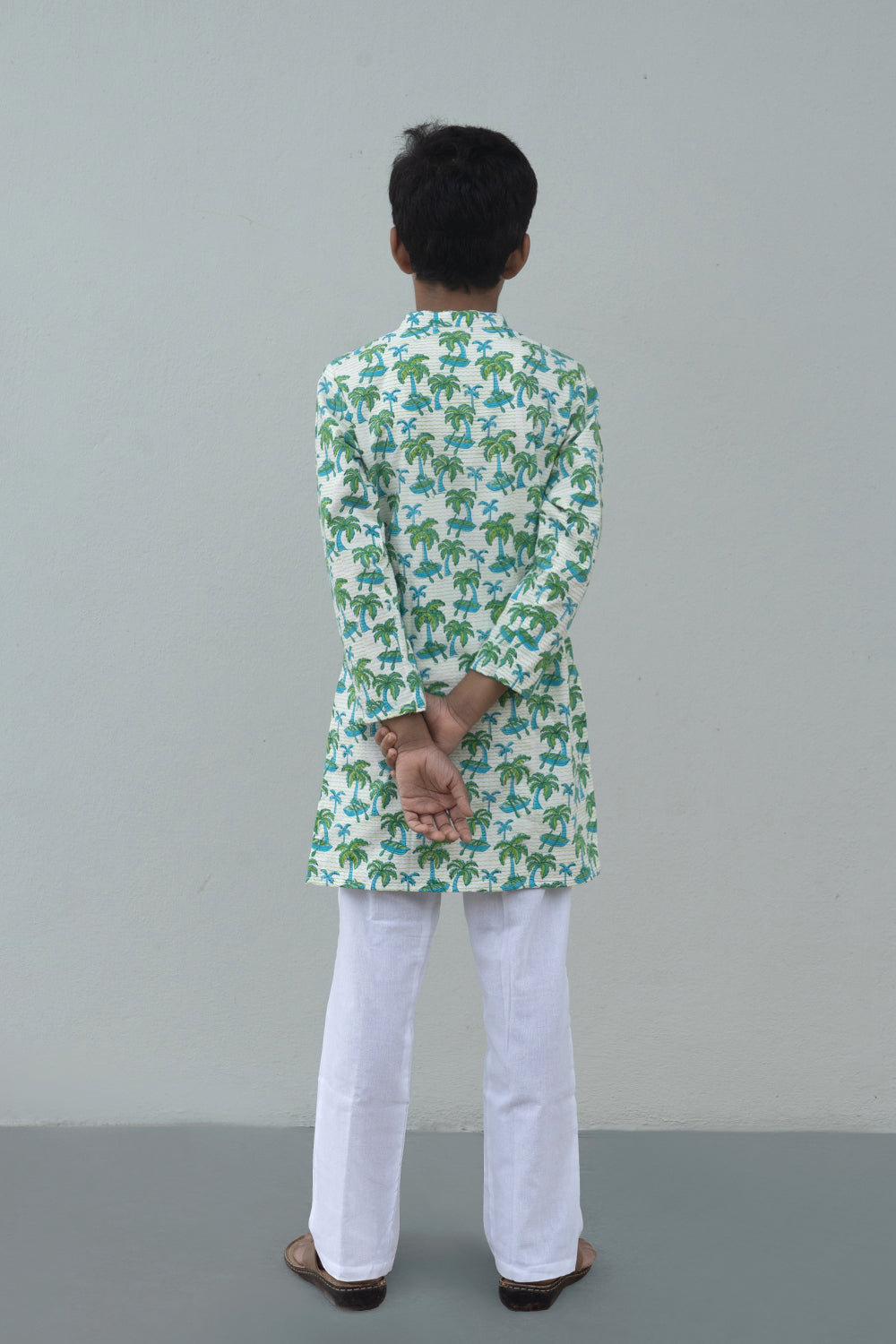 Image of Boys blockprinted Kurta Pyjama set
