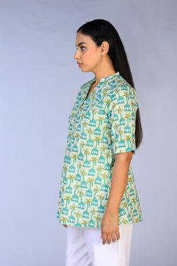 Image of Handblock Printed short Kurti