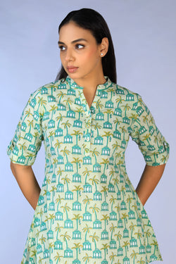 Image of Handblock Printed short Kurti