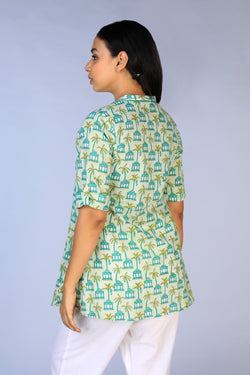 Image of Handblock Printed short Kurti