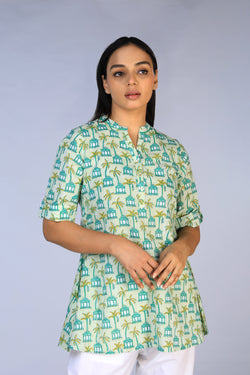 Image of Handblock Printed short Kurti