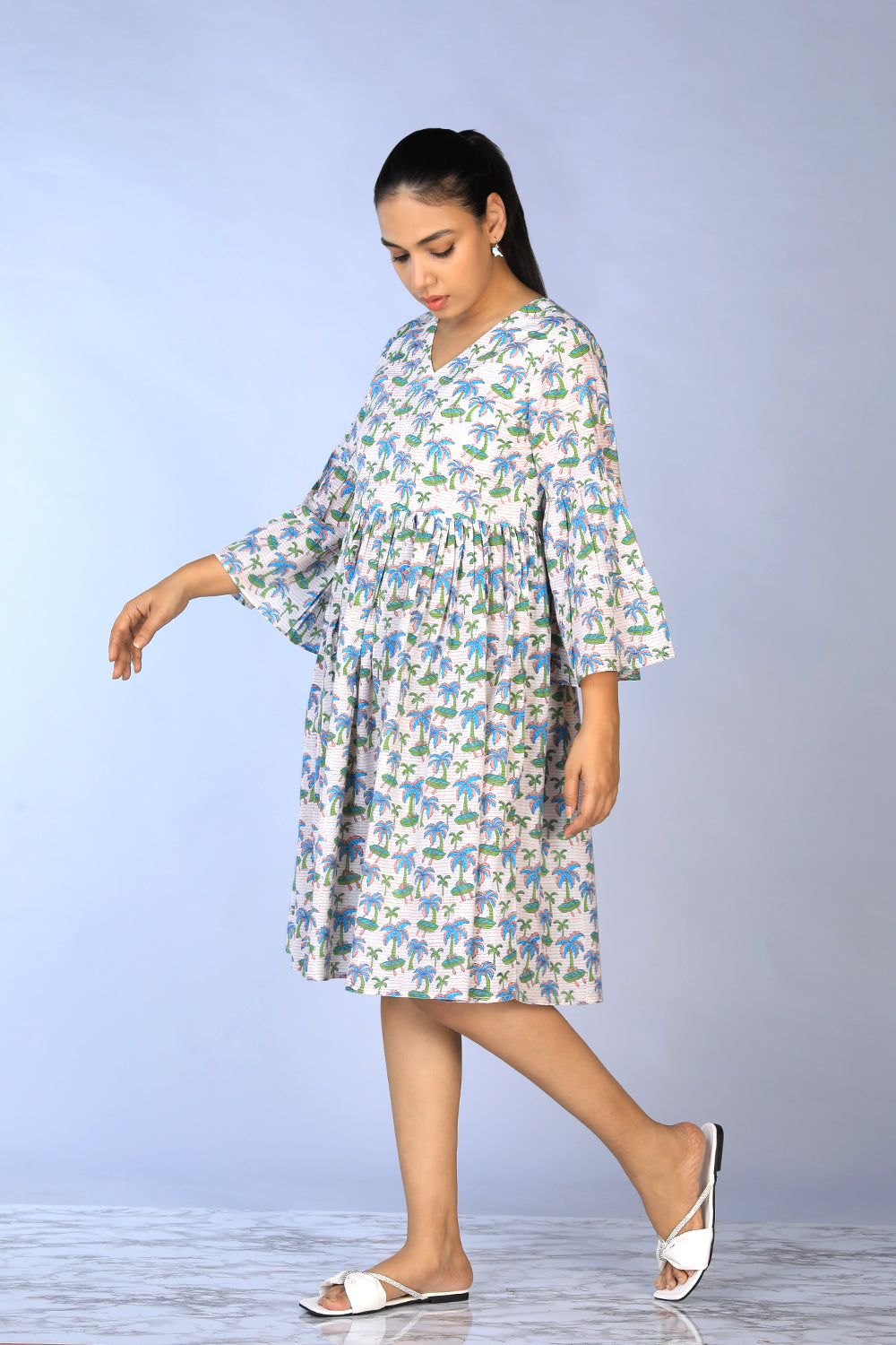 Handblock Printed gathered Dress