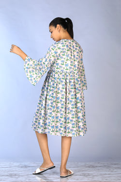 Image of Handblock Printed gathered Dress