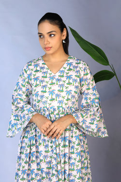 Image of Handblock Printed gathered Dress