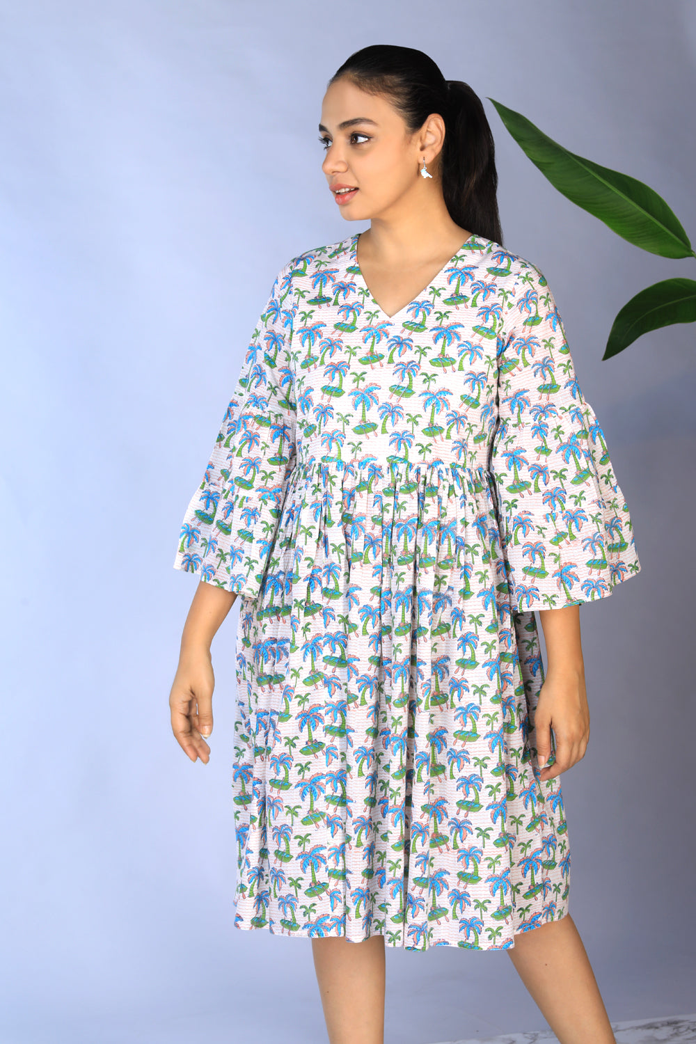 Image of Handblock Printed gathered Dress