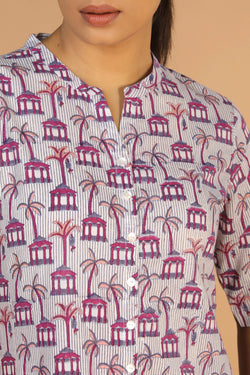 Image of Handblock printed A-line kurti