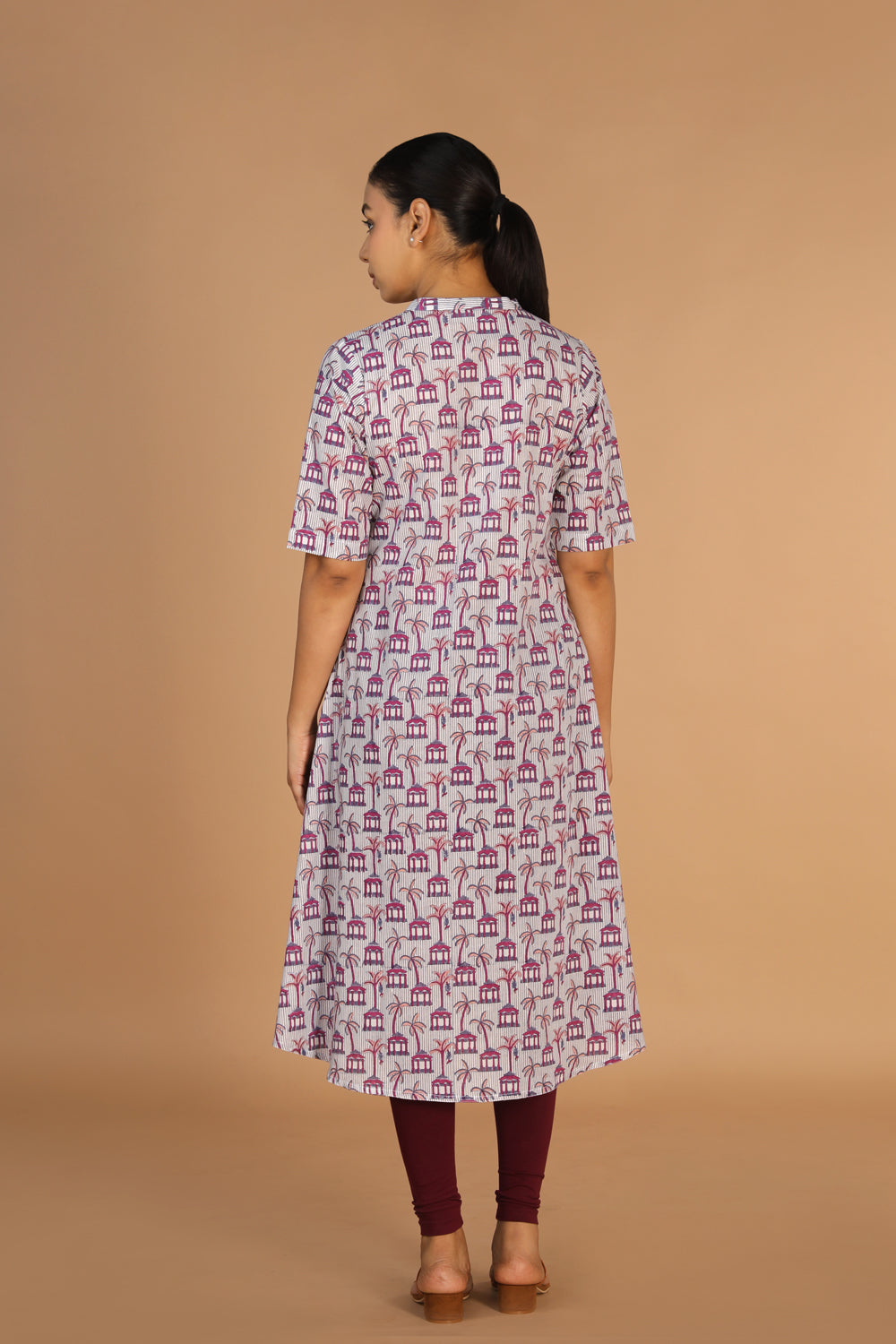 Handblock printed A-line kurti