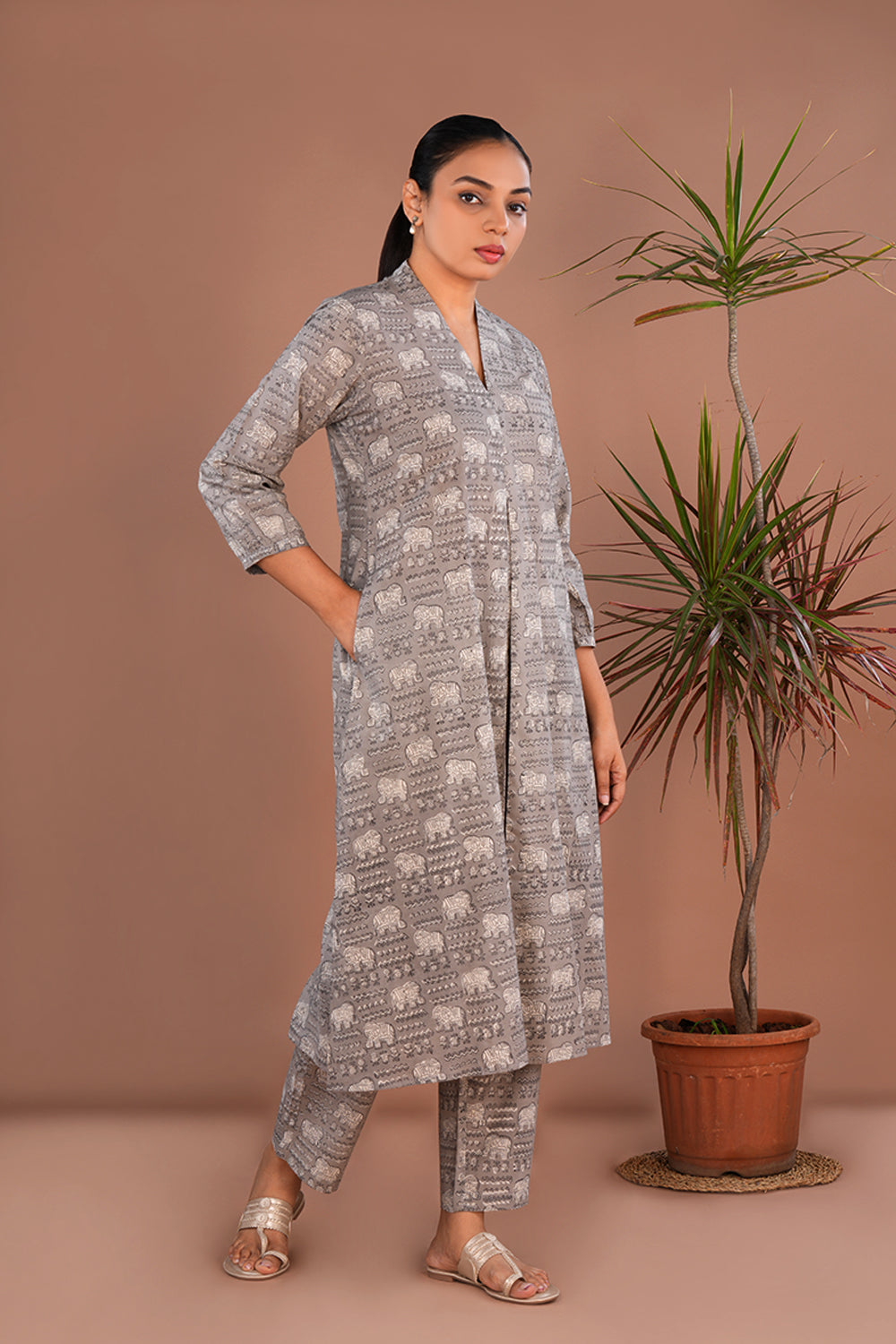Bagru Block Printed coordinated Kurta Set