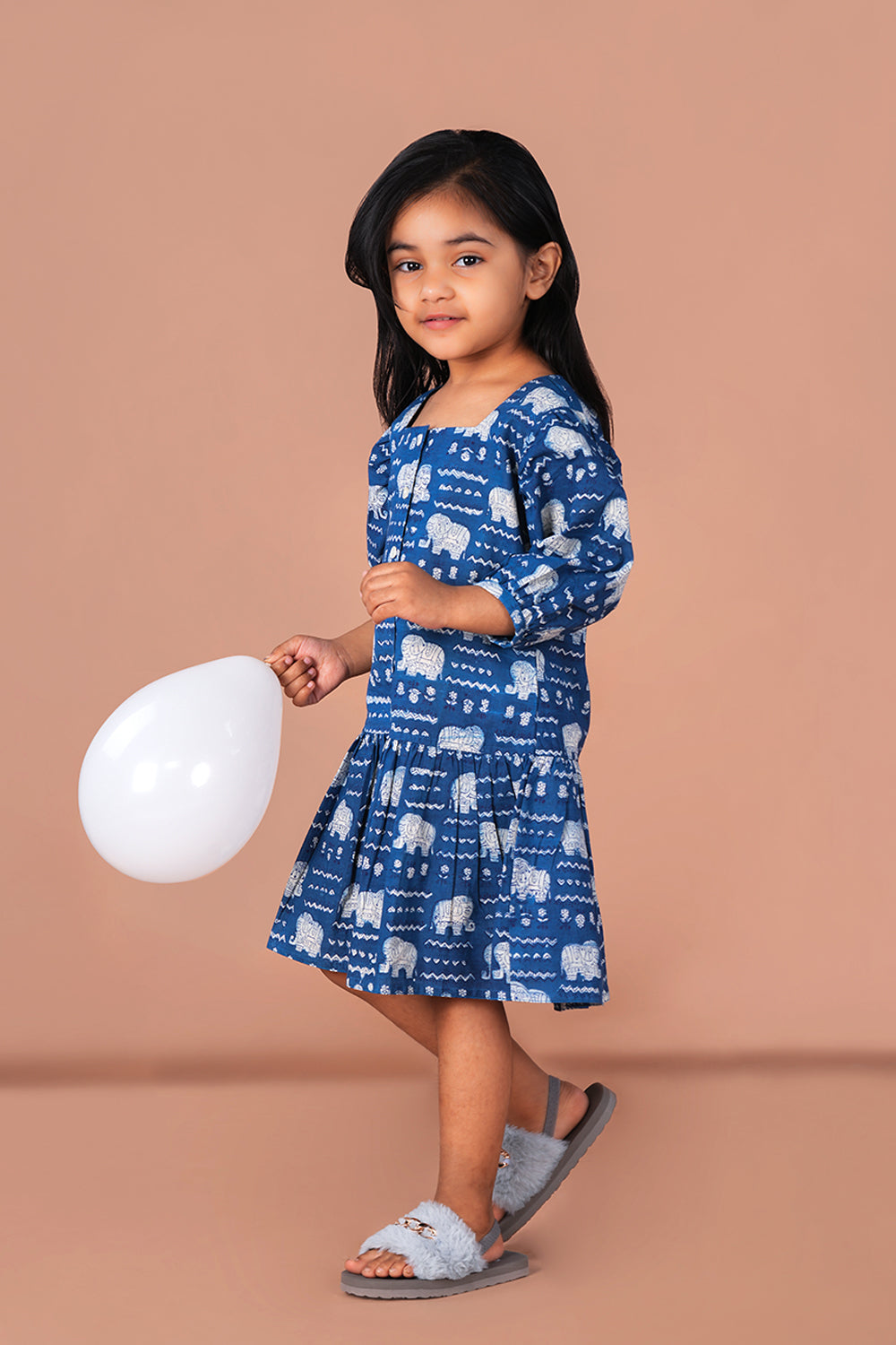 Image of Daboo elephant print girls cotton Frock