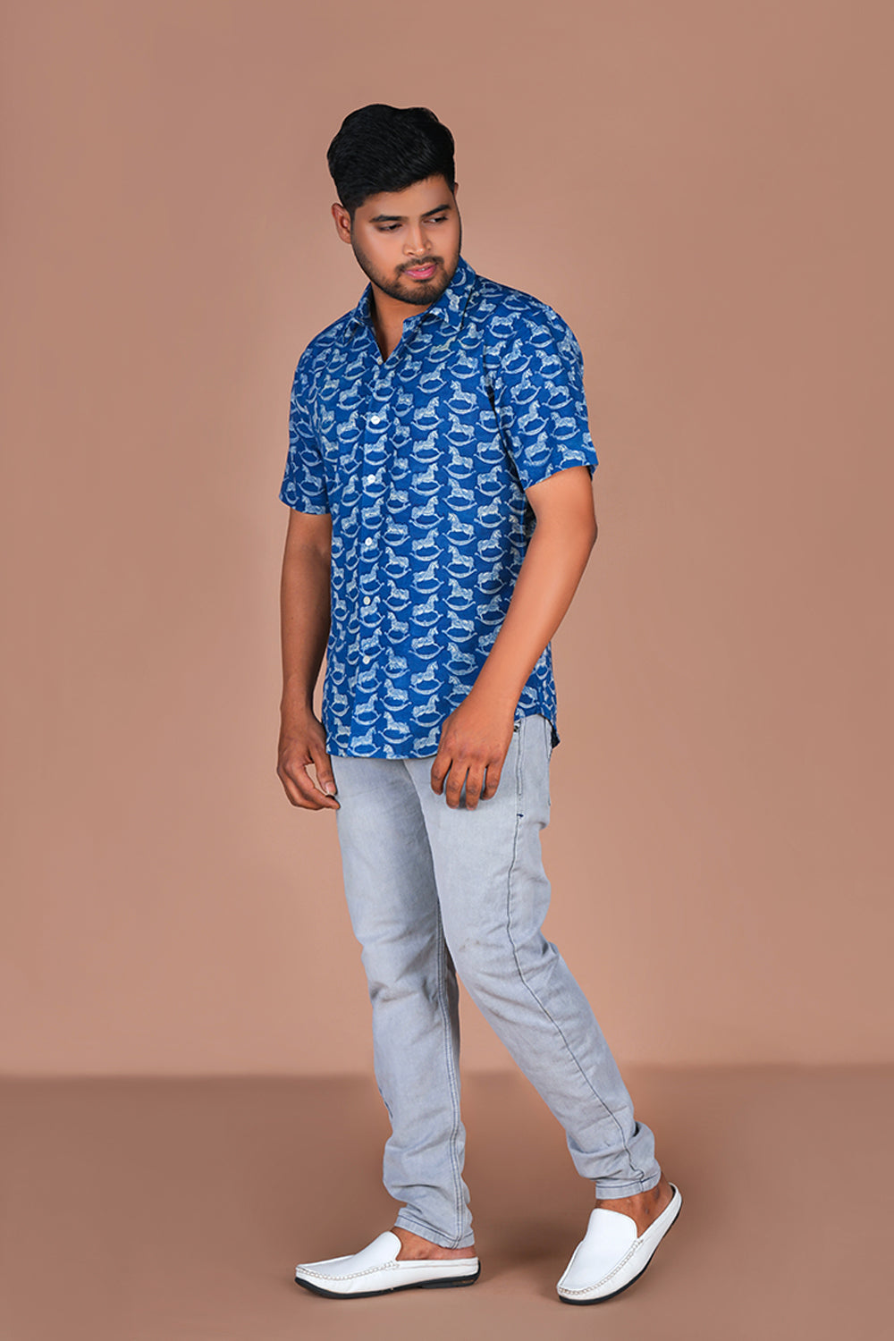 Image of Indigo Blue Bagru Shirt