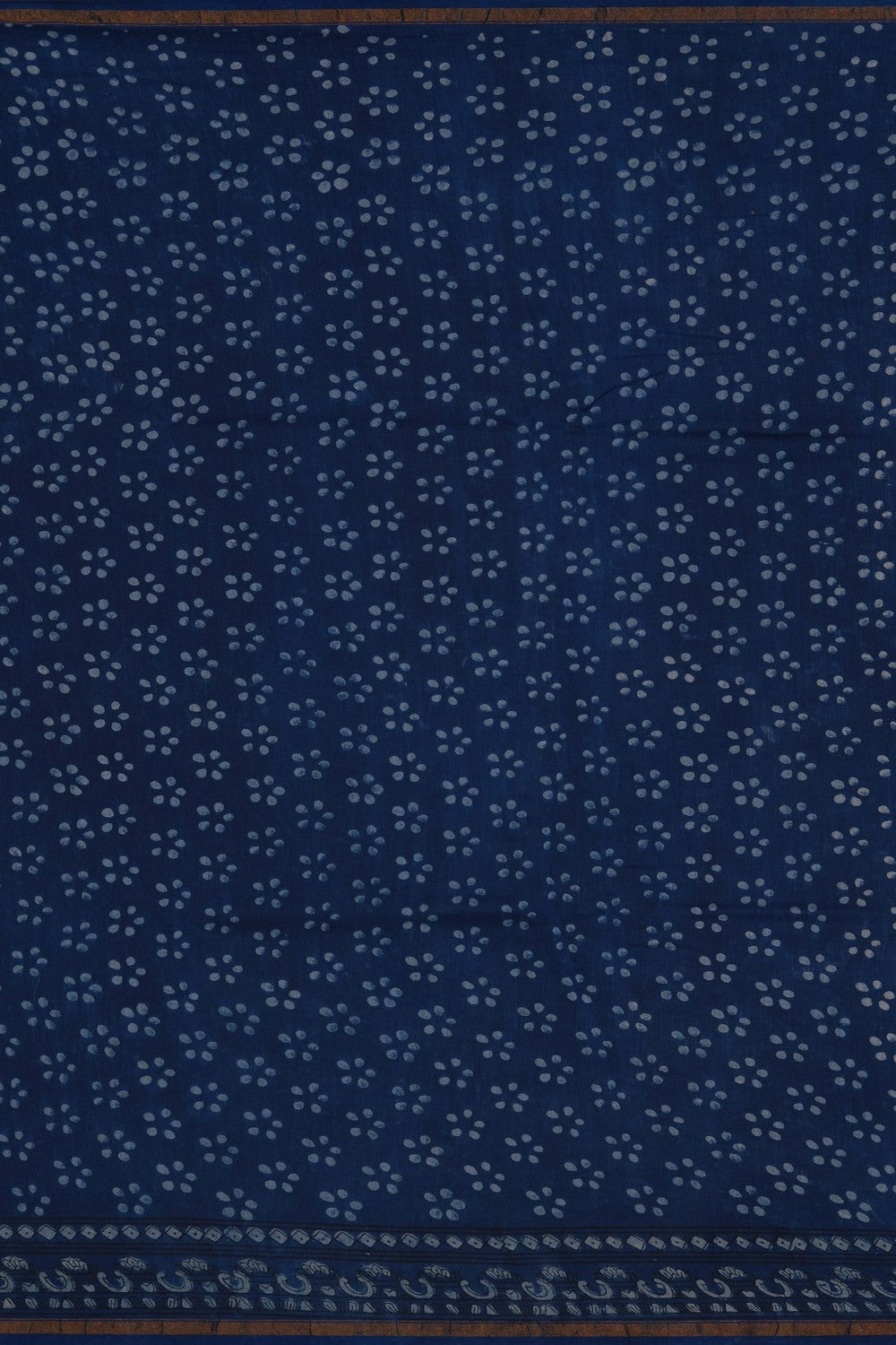 Image of Indigo Dancing Kondapalli doll Bagru Chanderi Saree