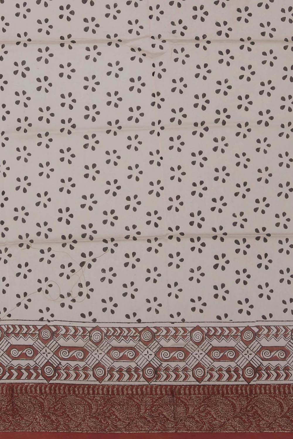 Image of Dancing Kondapalli doll Bagru Chanderi Printed Saree