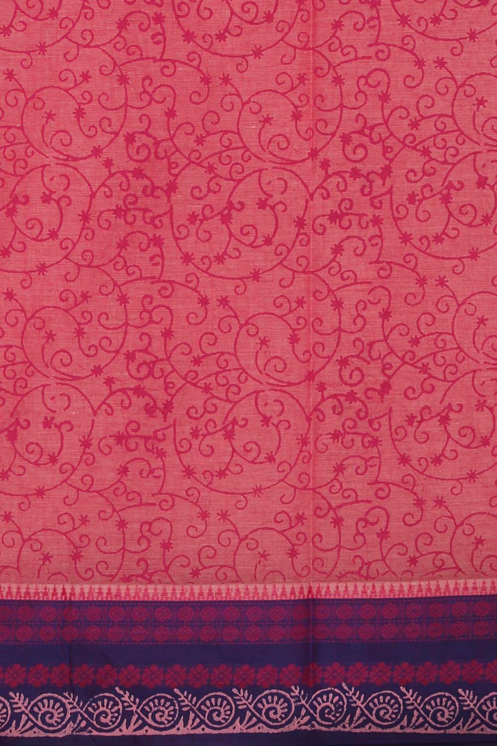 Image of Pista Green Hand Block Printed Cotton Saree