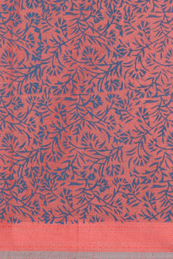 Image of Pastel Pink block printed south cotton saree