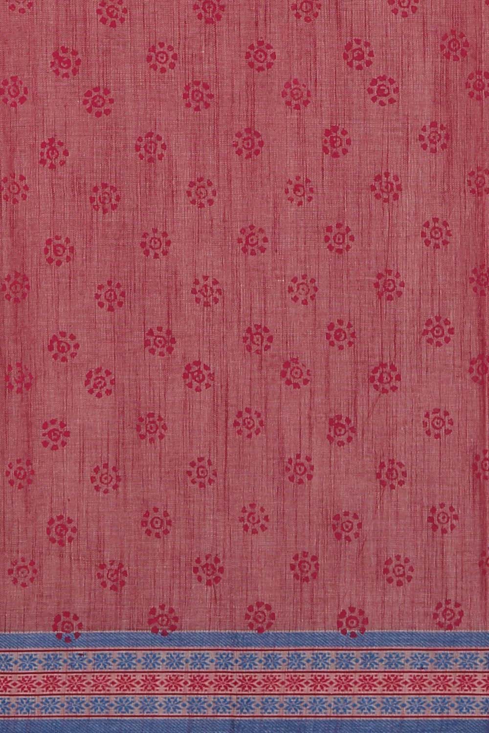 Image of Mint Green Block Printed South Cotton Saree