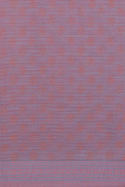 Image of Pastel blue block printed south cotton saree