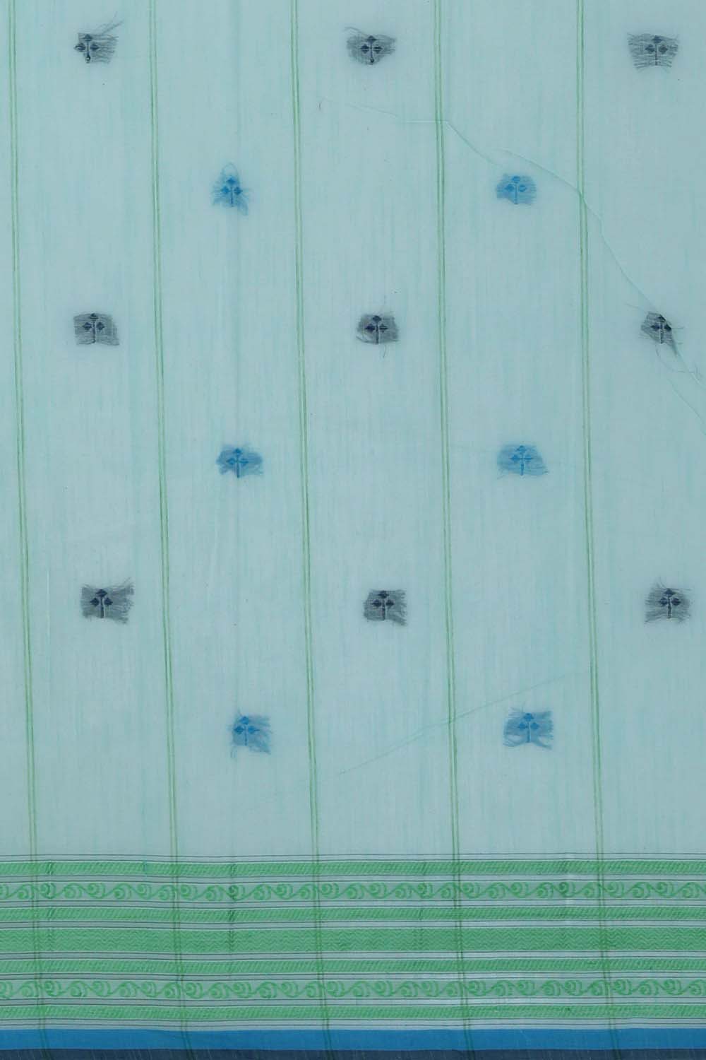 Image of Pista Green with Sea Animal printed south cotton saree