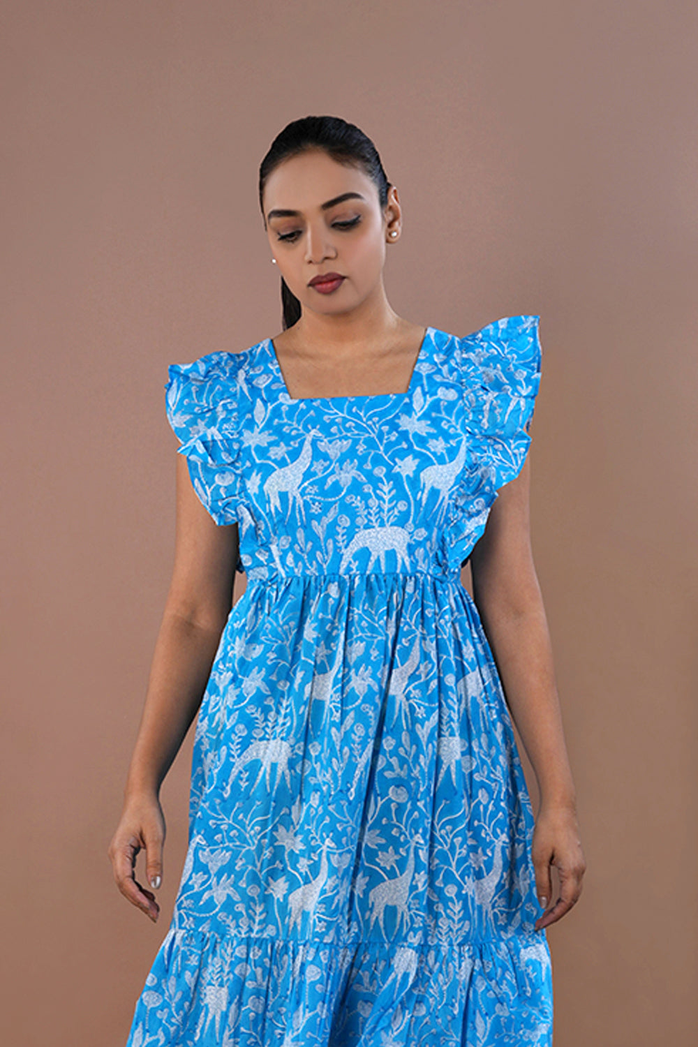 Giraffe block printed dress