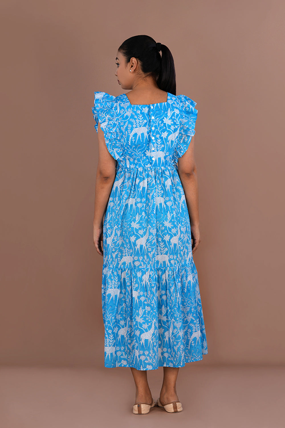 Giraffe block printed dress