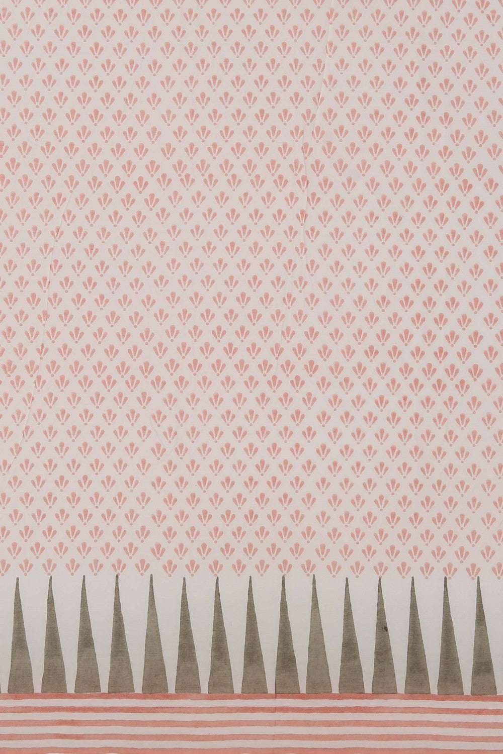 Image of Grey & Yellow Sanganeri Hand Block Printed Saree