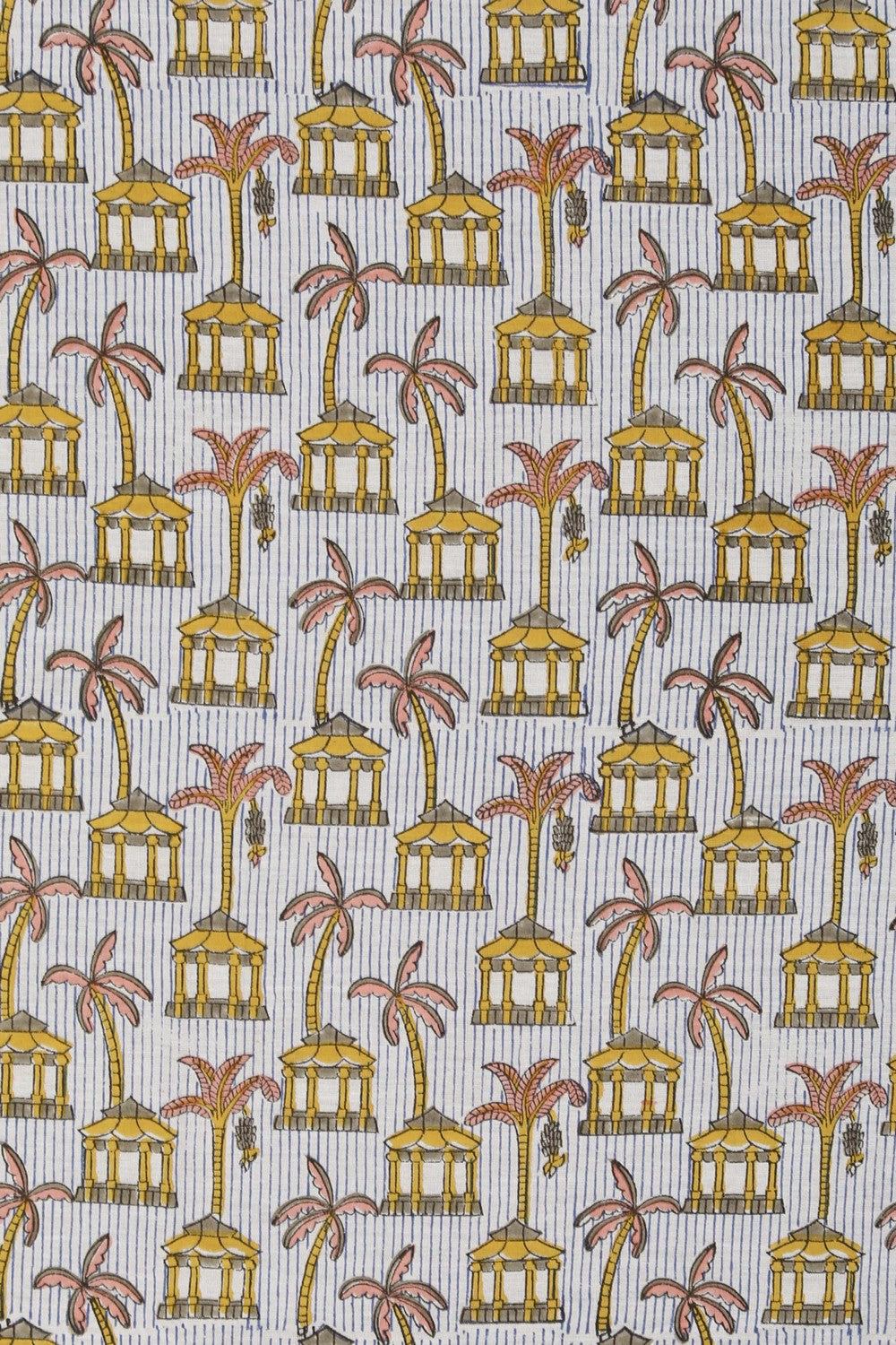 Grey & Yellow sanganeri hand block printed saree.