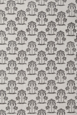Image of Light grey sanganeri hand block printed saree.