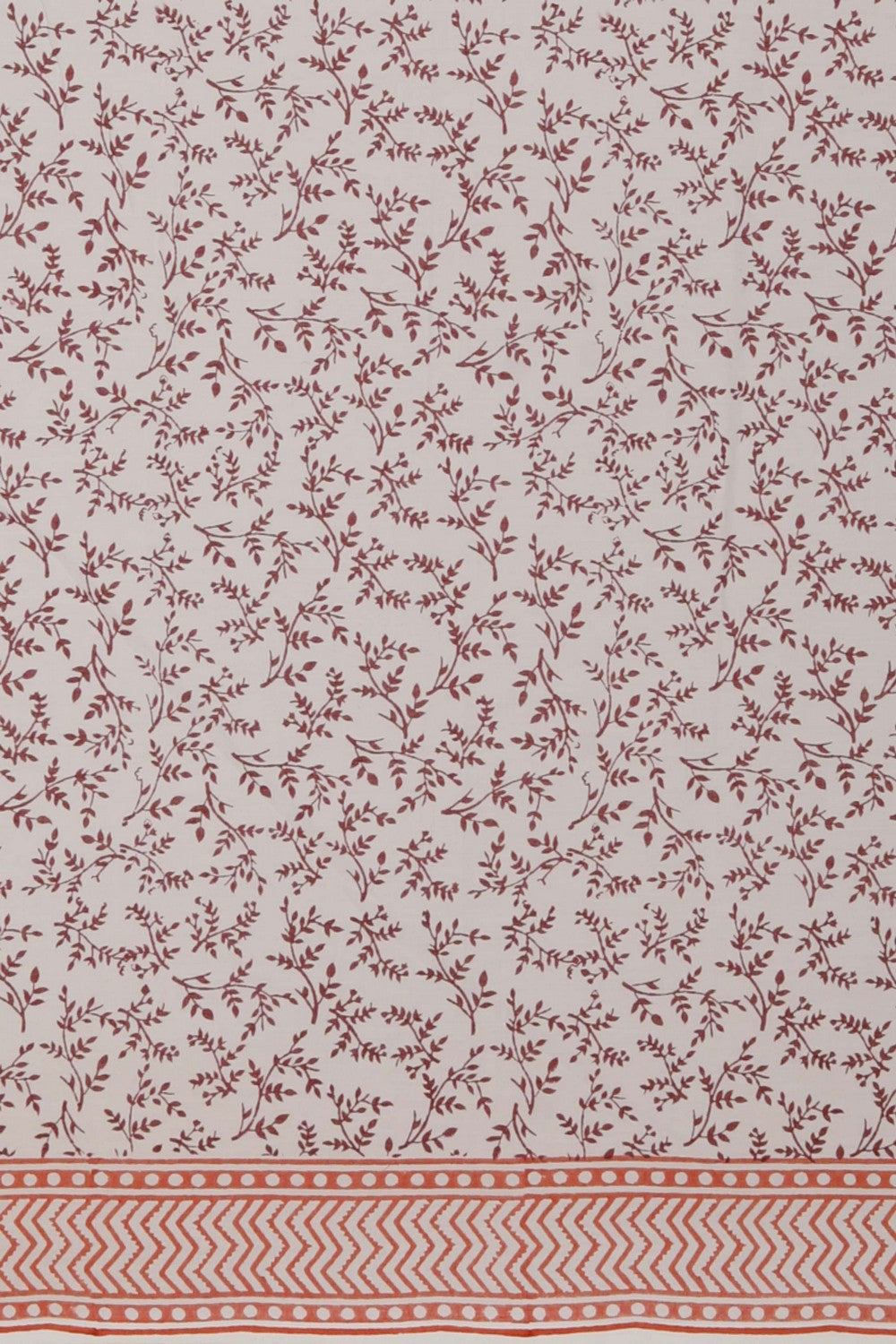 Image of Corel Pink & Green Sanganeri Handblock Printe Saree