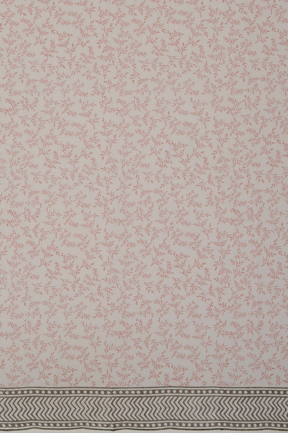 Image of Green Grey Sanganeri Hand Block Printed Saree