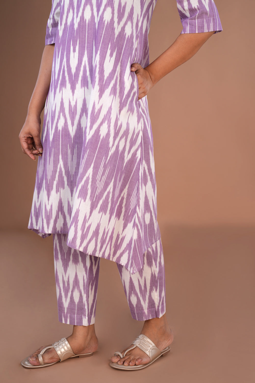 Image of Purple Pochampally Ikat Coord set