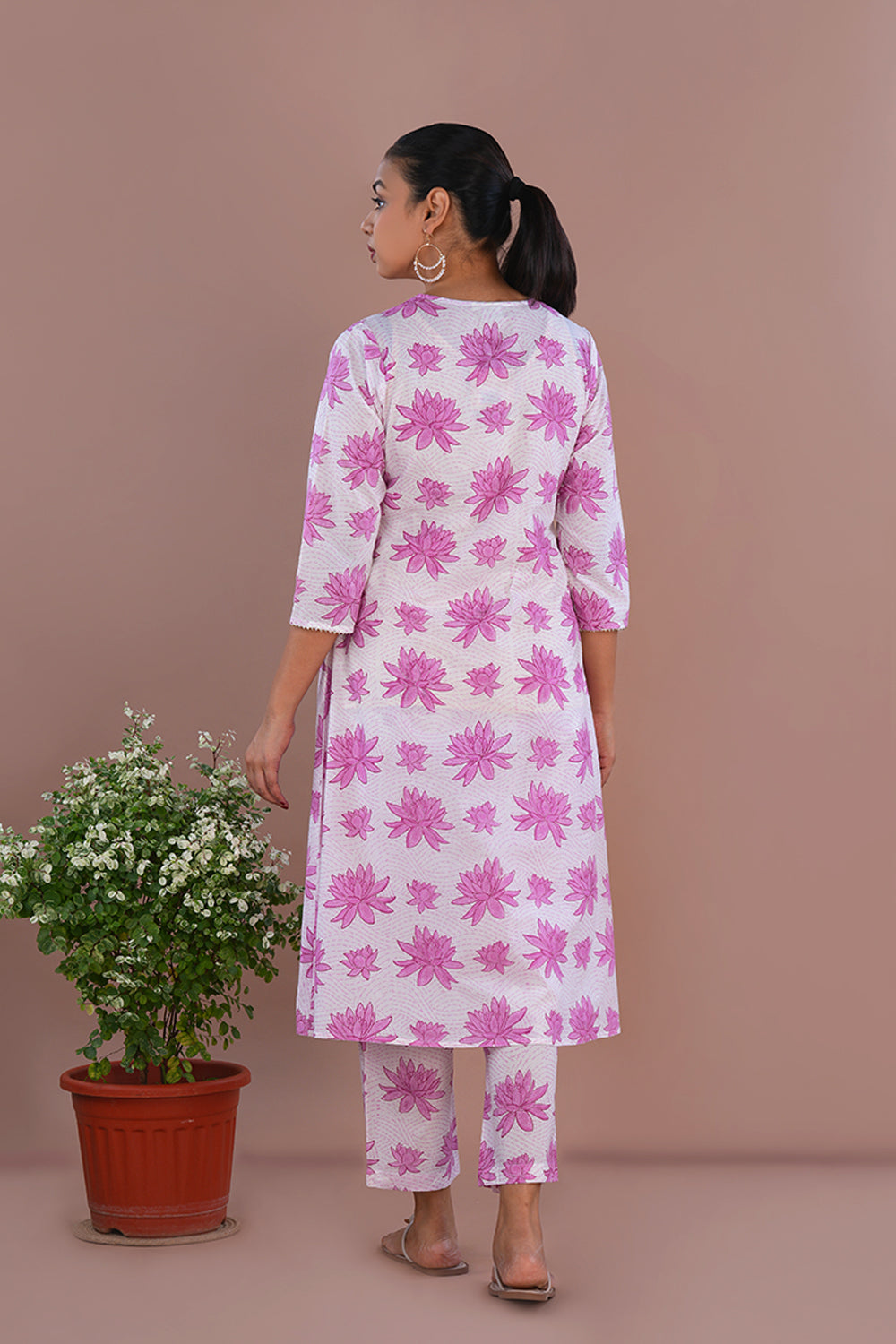 Image of Lotus block printed Coordinated set