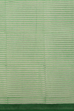 Image of Forest green sanganeri hand block printed saree.