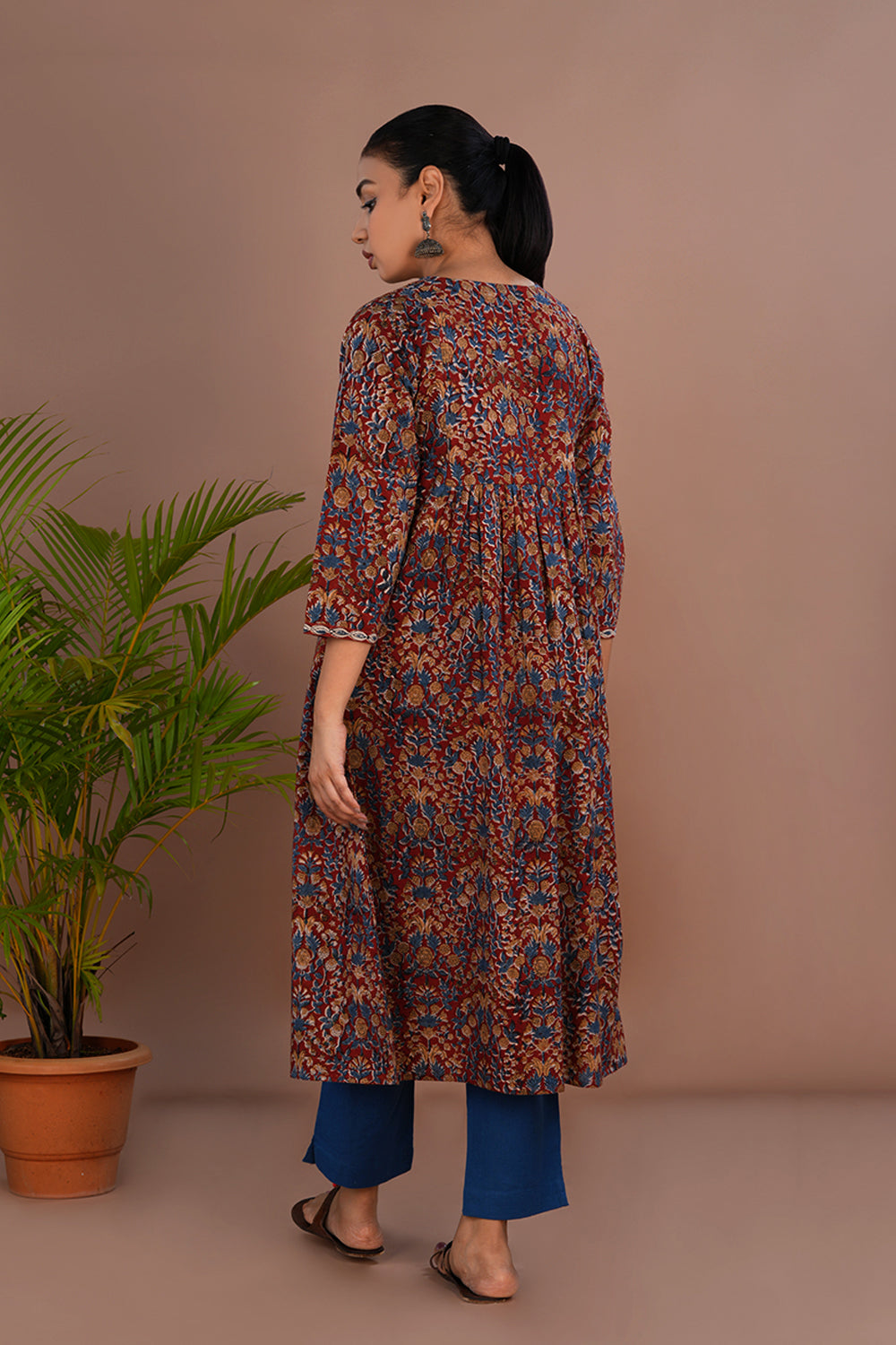 Image of Kalamkari handblock printed long kurta