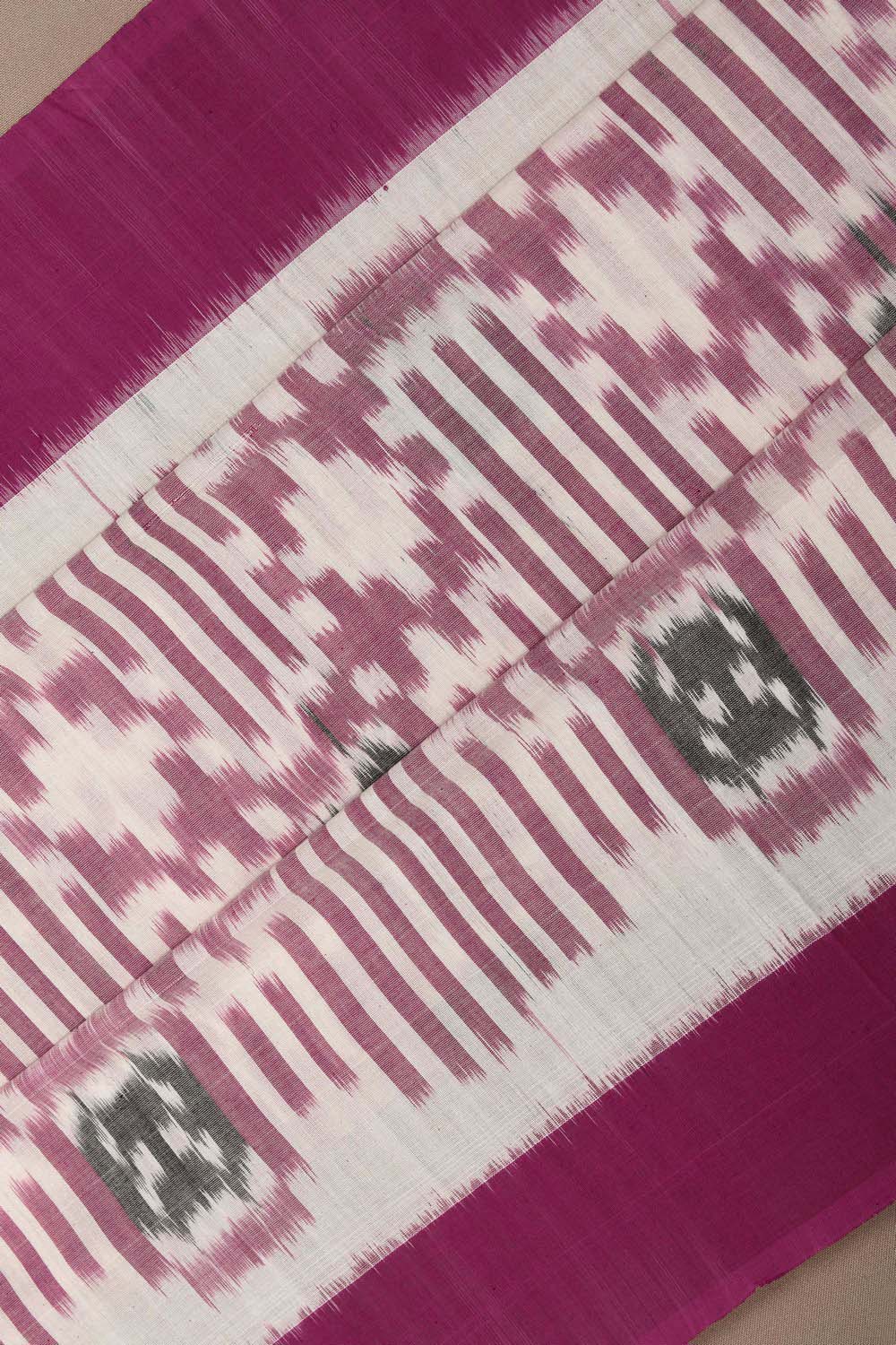 Image of Lotus pink Pochampally Cotton Ikat Saree