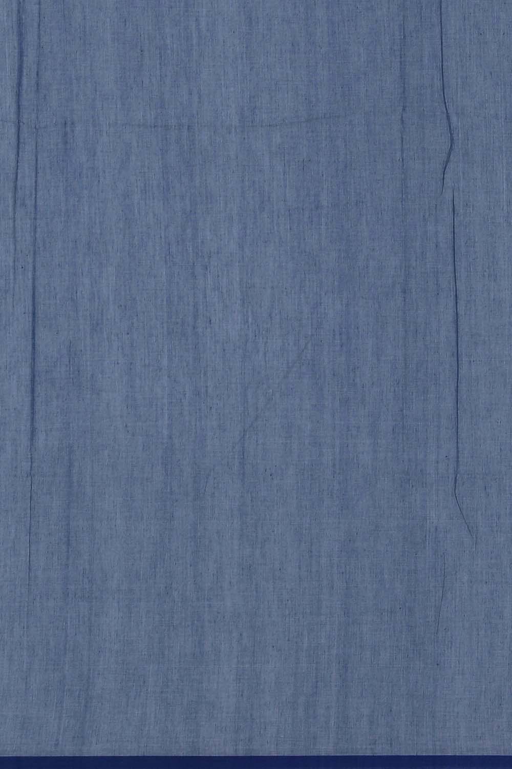 Image of Slate Blue Pochampally Cotton Ikat Saree