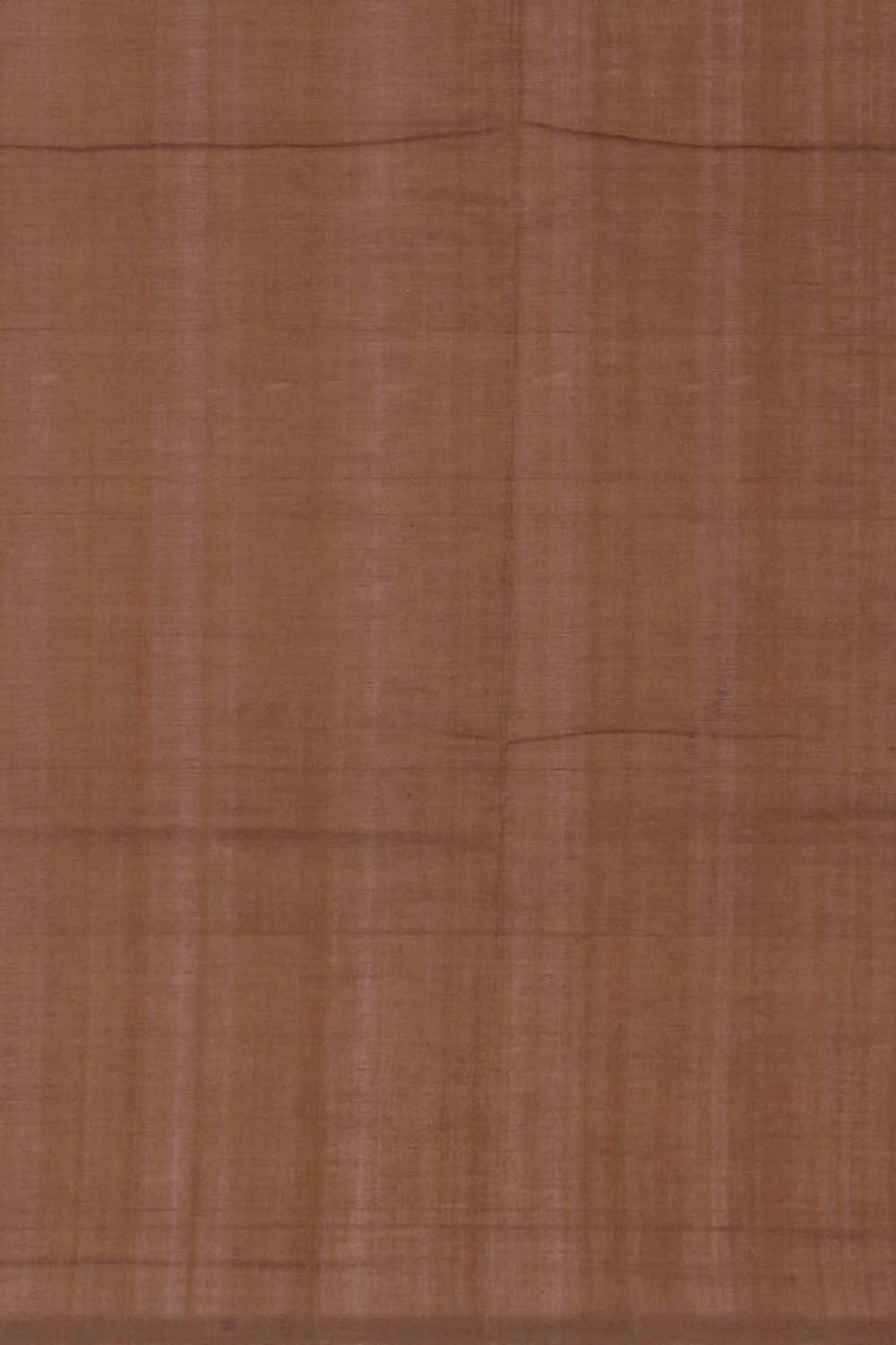 Image of Brown Pochampally Cotton Ikat Saree