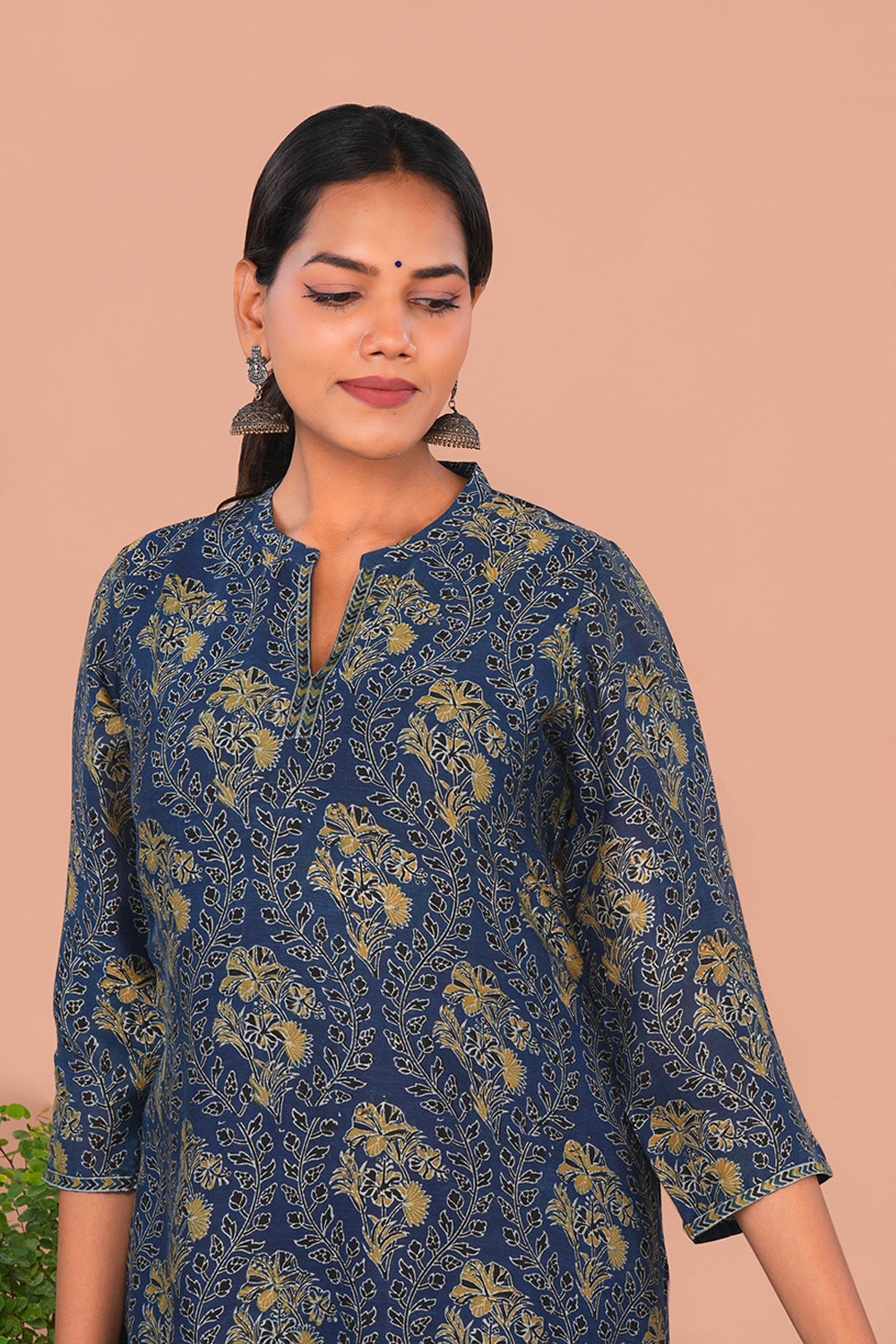 Image of Indigo Blue Ajrak Kurta set