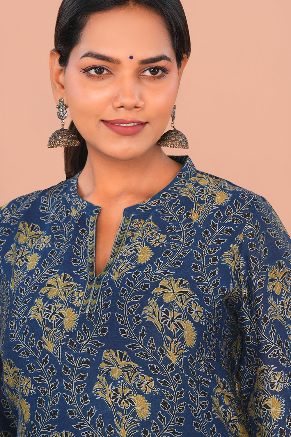 Image of Indigo Blue Ajrak Kurta set