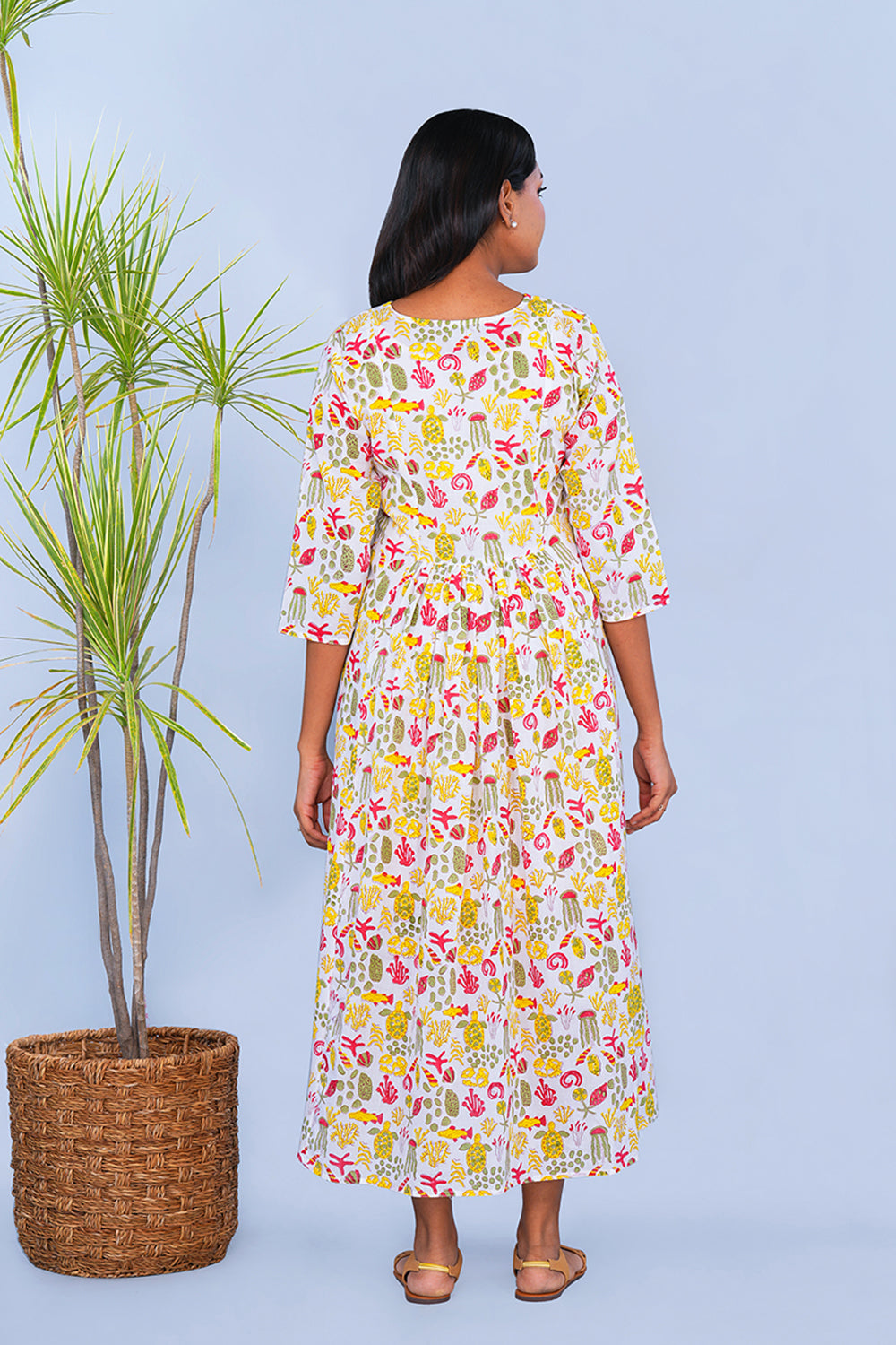 Image of Quirky Sea world block printed Kurta